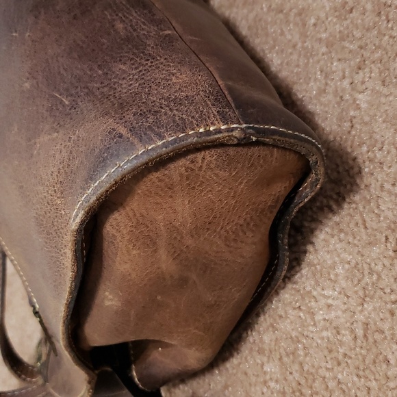 Patricia Nash Large Brown Leather Ergo Studded Satchel Bag Shoulder Hobo Handbag - Picture 7 of 15